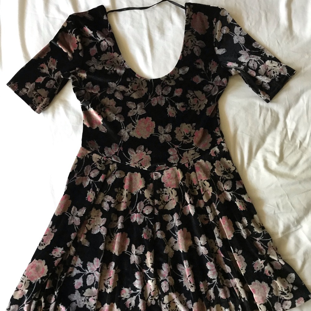 Kimchi Blue floral velvet Dress